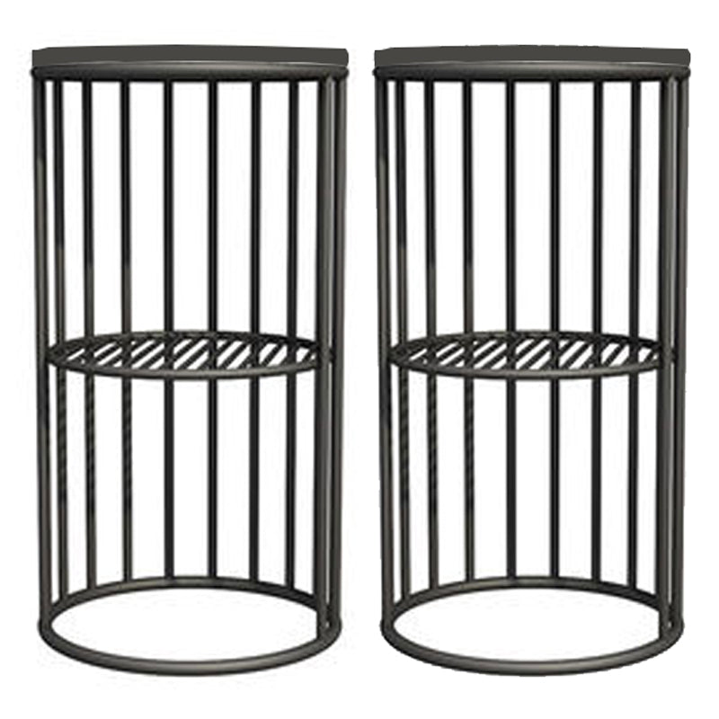 21.65 "Alto Metal Glam Nightstand de almacenamiento Abierto de almacenamiento Bedside Bedside con estantes