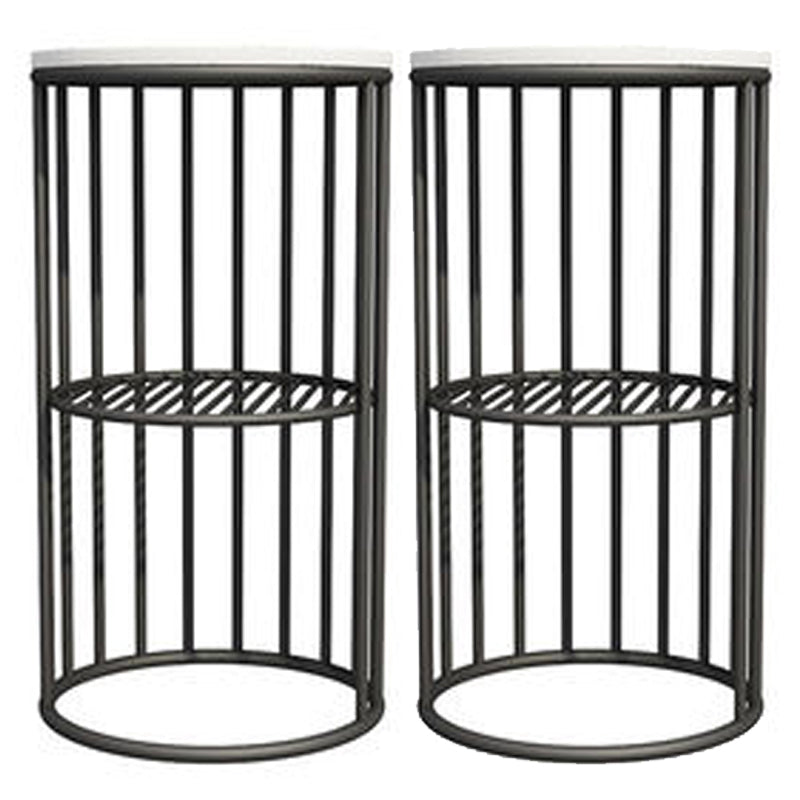 21.65 "Alto Metal Glam Nightstand de almacenamiento Abierto de almacenamiento Bedside Bedside con estantes