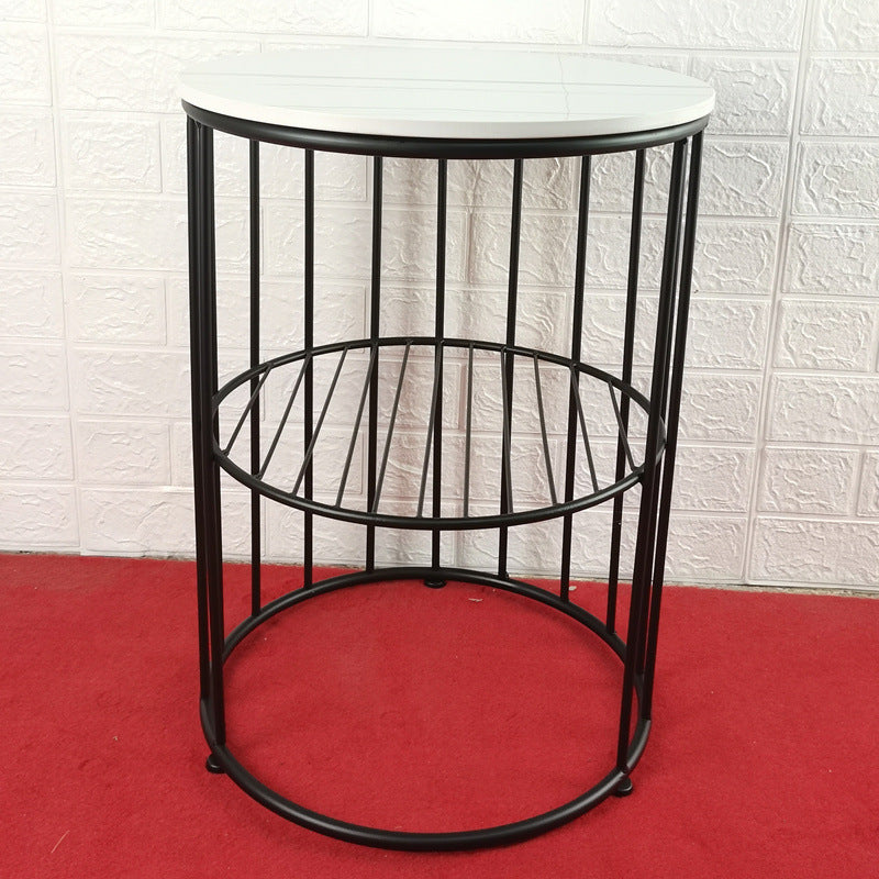 21.65 "Alto Metal Glam Nightstand de almacenamiento Abierto de almacenamiento Bedside Bedside con estantes