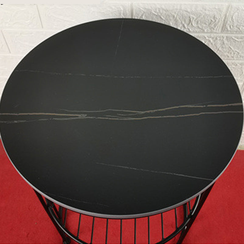 21.65 "Alto Metal Glam Nightstand de almacenamiento Abierto de almacenamiento Bedside Bedside con estantes