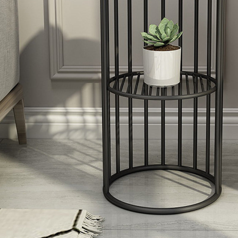 21.65 "Alto Metal Glam Nightstand de almacenamiento Abierto de almacenamiento Bedside Bedside con estantes