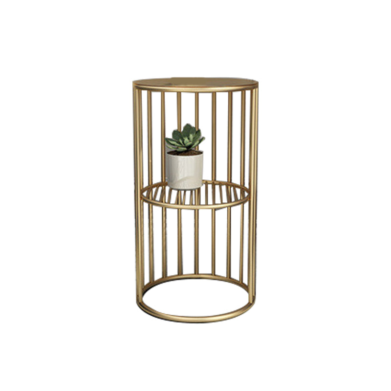 21.65 "Alto Metal Glam Nightstand de almacenamiento Abierto de almacenamiento Bedside Bedside con estantes