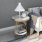 Faux Marble Accent Table Nightstand 24.8" Tall Bedside Cabinet Clearhalo 'Bedroom Furniture' 'furn' 'furn_night_stand' 'Furniture' 'night_stand' 'Nightstands' 5866875