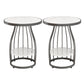 Faux Marble Accent Table Nightstand 24.8" Tall Bedside Cabinet White-Black 2 Piece Set Clearhalo 'Bedroom Furniture' 'furn' 'furn_night_stand' 'Furniture' 'night_stand' 'Nightstands' 5866878