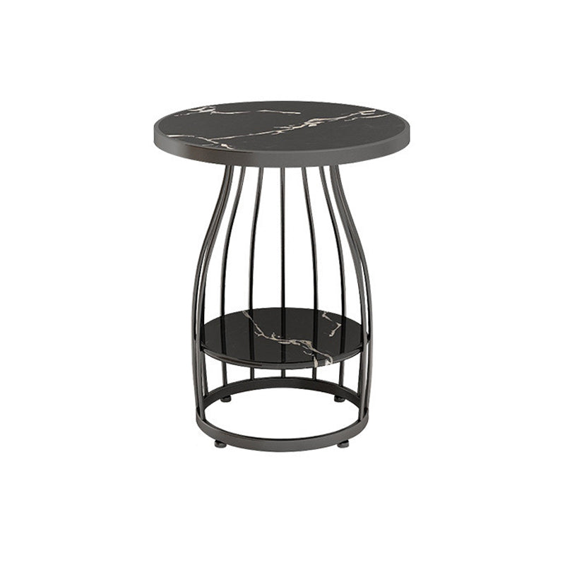 Faux Marble Accent Table Nightstand 24.8" Tall Bedside Cabinet Clearhalo 'Bedroom Furniture' 'furn' 'furn_night_stand' 'Furniture' 'night_stand' 'Nightstands' 5866880