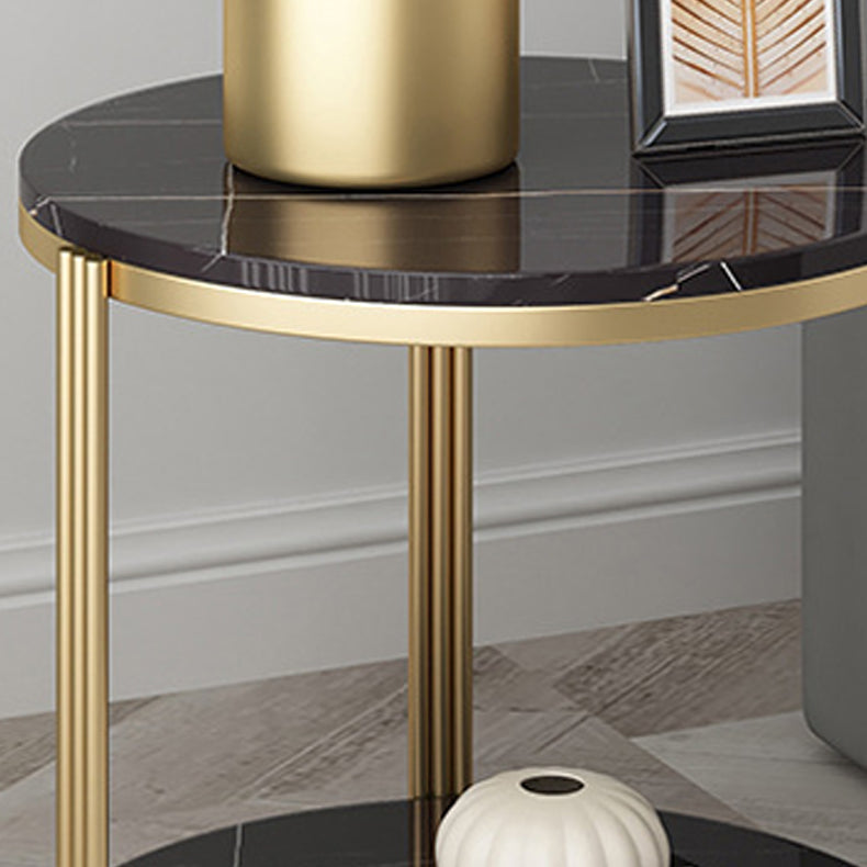 Mesa nocturna de piedra glamorosa 21.65 "gabinete de noche de altura con 2 estantes