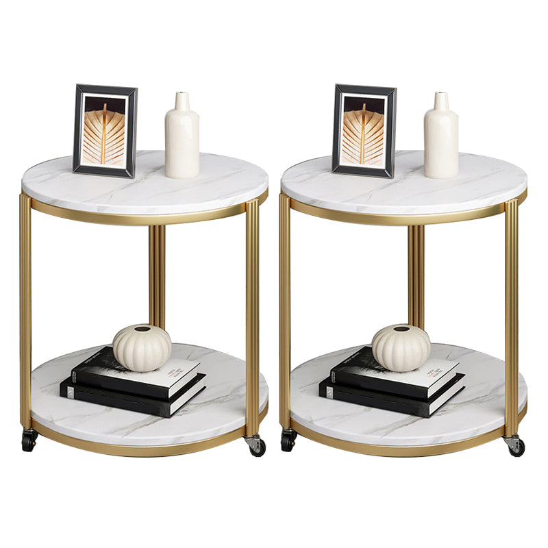 Mesa nocturna de piedra glamorosa 21.65 "gabinete de noche de altura con 2 estantes