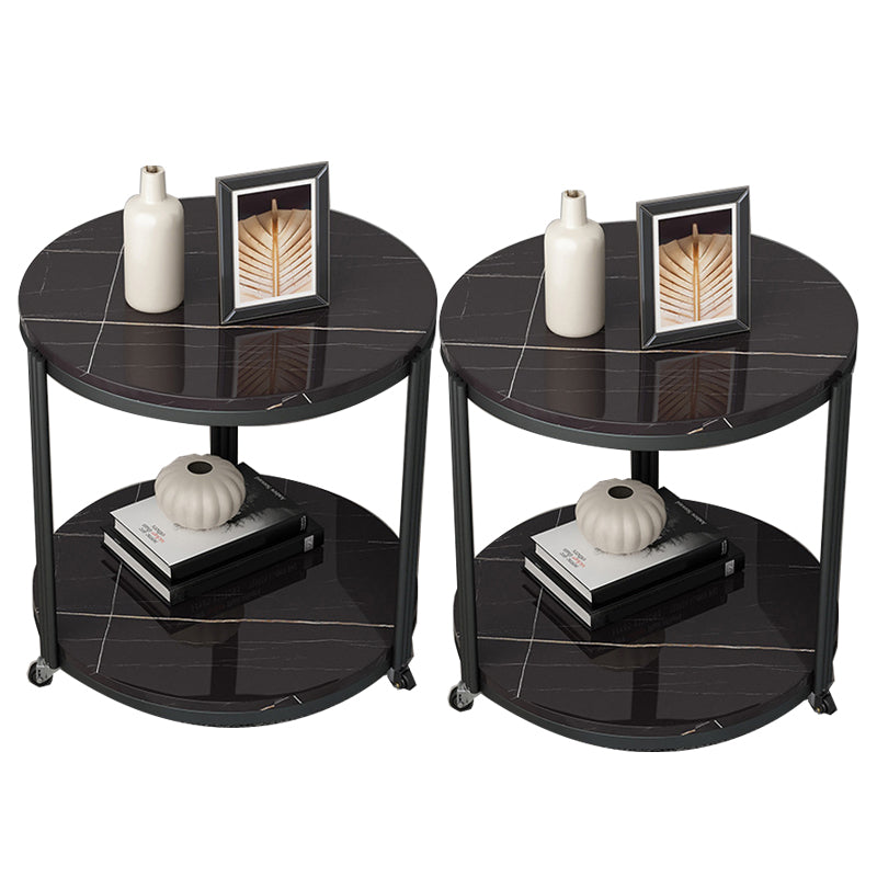 Mesa nocturna de piedra glamorosa 21.65 "gabinete de noche de altura con 2 estantes