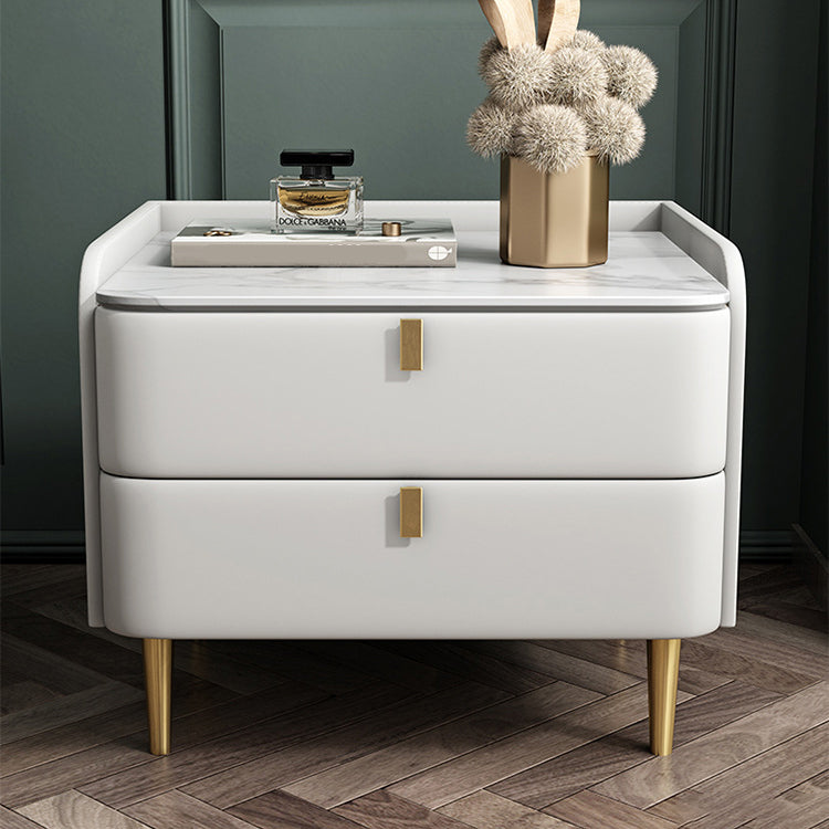 Faux Wood -Nachtschrank Glamakzenttisch Nachttisch mit 2 Schublade