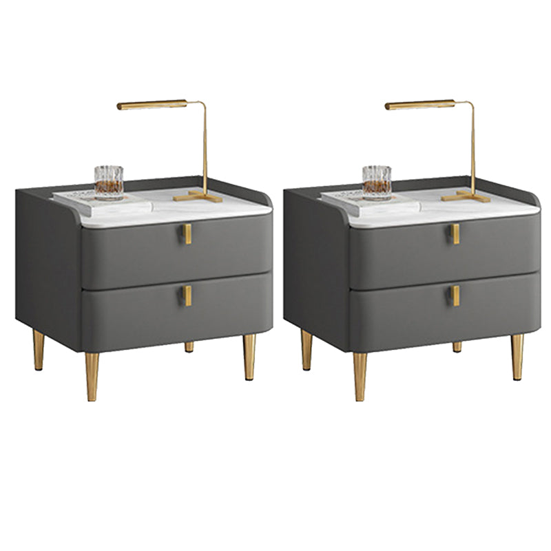 Faux Wood -Nachtschrank Glamakzenttisch Nachttisch mit 2 Schublade