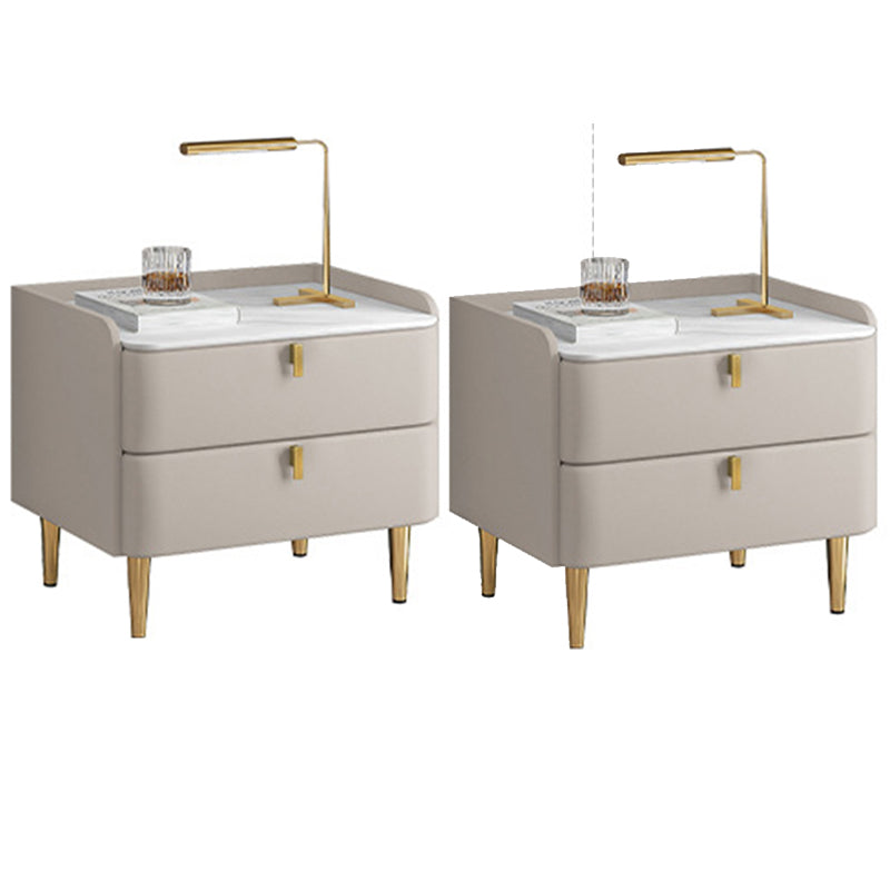 Faux Wood -Nachtschrank Glamakzenttisch Nachttisch mit 2 Schublade