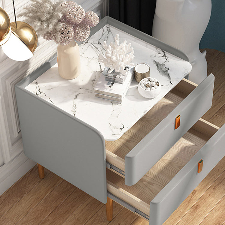 Faux Wood -Nachtschrank Glamakzenttisch Nachttisch mit 2 Schublade