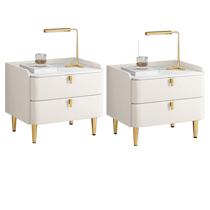 Faux Wood -Nachtschrank Glamakzenttisch Nachttisch mit 2 Schublade