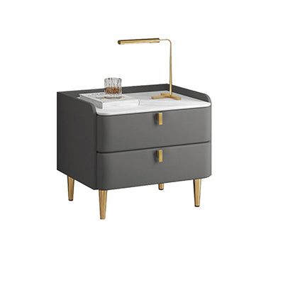 Faux Wood -Nachtschrank Glamakzenttisch Nachttisch mit 2 Schublade