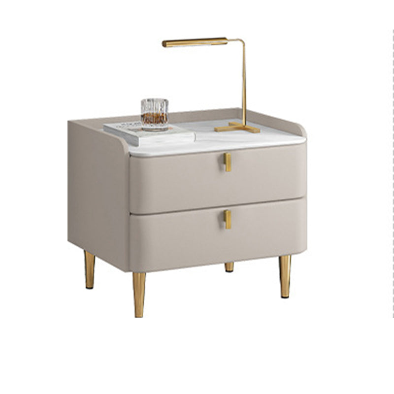 Faux Wood -Nachtschrank Glamakzenttisch Nachttisch mit 2 Schublade