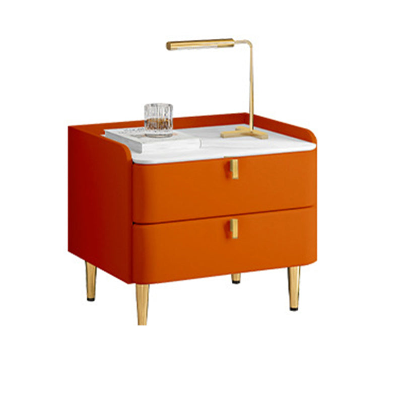 Faux Wood -Nachtschrank Glamakzenttisch Nachttisch mit 2 Schublade