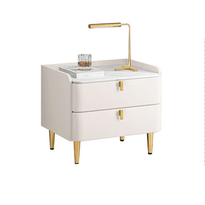 Faux Wood -Nachtschrank Glamakzenttisch Nachttisch mit 2 Schublade