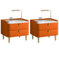 19.69" Tall 2-drawer Bedside Cabinet Legs Included Solid Wood Night Table Orange 2 Piece Set Clearhalo 'Bedroom Furniture' 'furn' 'furn_night_stand' 'Furniture' 'night_stand' 'Nightstands' 5867029