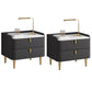 19.69" Tall 2-drawer Bedside Cabinet Legs Included Solid Wood Night Table Dark Gray 2 Piece Set Clearhalo 'Bedroom Furniture' 'furn' 'furn_night_stand' 'Furniture' 'night_stand' 'Nightstands' 5867036