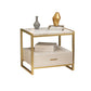 1-Drawer 1-Shelf Accent Table Nightstand 19.68" Tall Faux Marble Bedside Cabinet