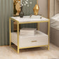 1-Drawer 1-Shelf Accent Table Nightstand 19.68" Tall Faux Marble Bedside Cabinet