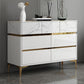 Cómoda de dormitorio Glam Stone, cómoda de almacenamiento de 16" de ancho en blanco con cajones
