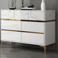 Cómoda de dormitorio Glam Stone, cómoda de almacenamiento de 16" de ancho en blanco con cajones