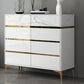 Cómoda de dormitorio Glam Stone, cómoda de almacenamiento de 16" de ancho en blanco con cajones