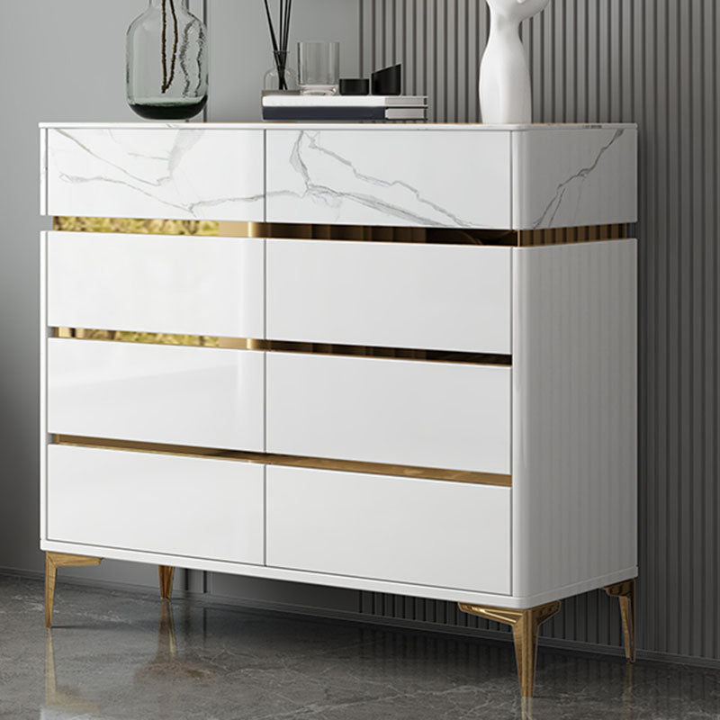 Glam Stone Bedroom Chest 16" Wide Storage Chest in White with Drawers 8 Clearhalo 'Bedroom Furniture' 'Dressers & Chests' 'dressers_chests' 'furn' 'furn_dressers_chests' 'Furniture' 5867145