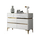 Cómoda de dormitorio Glam Stone, cómoda de almacenamiento de 16" de ancho en blanco con cajones