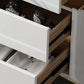 Cómoda de dormitorio Glam Stone, cómoda de almacenamiento de 16" de ancho en blanco con cajones