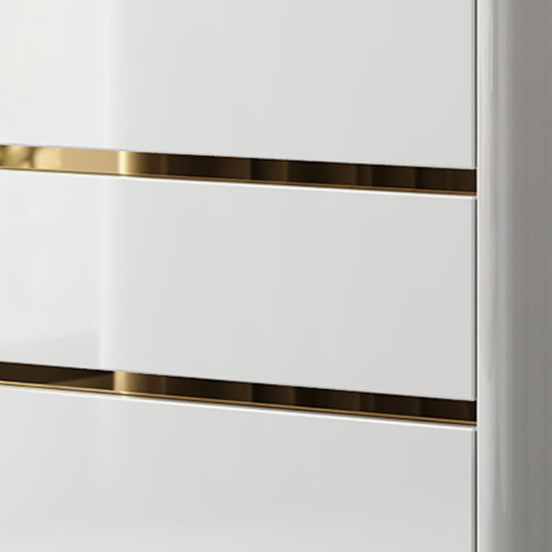 Cómoda de dormitorio Glam Stone, cómoda de almacenamiento de 16" de ancho en blanco con cajones