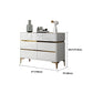 Cómoda de dormitorio Glam Stone, cómoda de almacenamiento de 16" de ancho en blanco con cajones