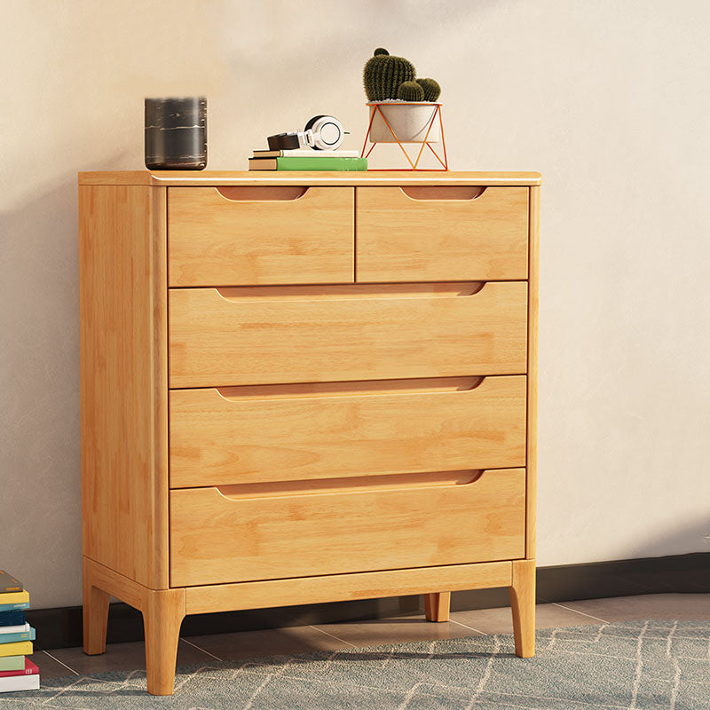 Contemporary Storage Chest Dresser Solid Wood Dresser with 5/6/7 Drawers Natural 5 Clearhalo 'Bedroom Furniture' 'Dressers & Chests' 'dressers_chests' 'furn' 'furn_dressers_chests' 'Furniture' 5867219