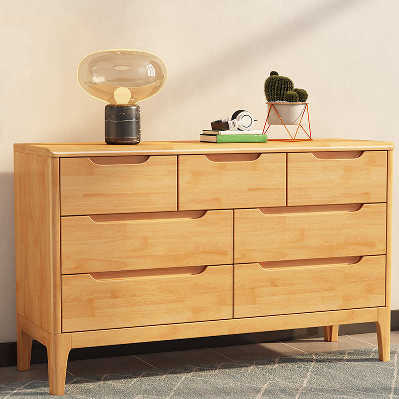 Contemporary Storage Chest Dresser Solid Wood Dresser with 5/6/7 Drawers Natural 7 Clearhalo 'Bedroom Furniture' 'Dressers & Chests' 'dressers_chests' 'furn' 'furn_dressers_chests' 'Furniture' 5867222