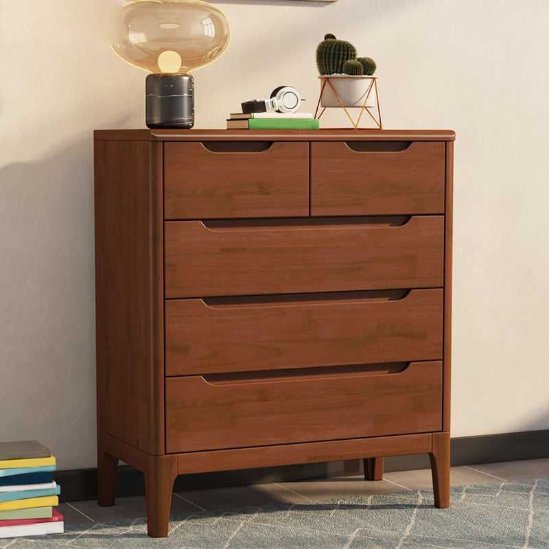 Contemporary Storage Chest Dresser Solid Wood Dresser with 5/6/7 Drawers Nut-Brown 5 Clearhalo 'Bedroom Furniture' 'Dressers & Chests' 'dressers_chests' 'furn' 'furn_dressers_chests' 'Furniture' 5867223