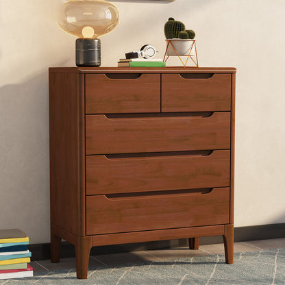 Contemporary Storage Chest Dresser Solid Wood Dresser with 5/6/7 Drawers Nut-Brown 5 Clearhalo 'Bedroom Furniture' 'Dressers & Chests' 'dressers_chests' 'furn' 'furn_dressers_chests' 'Furniture' 5867223