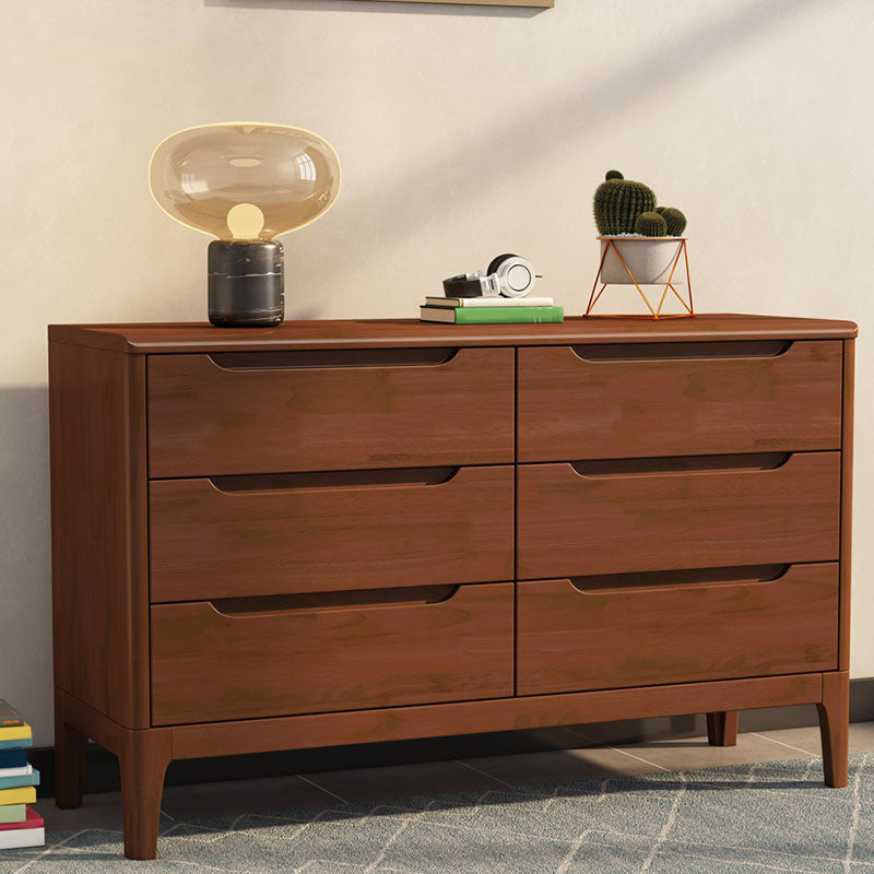 Contemporary Storage Chest Dresser Solid Wood Dresser with 5/6/7 Drawers Nut-Brown 6 Clearhalo 'Bedroom Furniture' 'Dressers & Chests' 'dressers_chests' 'furn' 'furn_dressers_chests' 'Furniture' 5867224