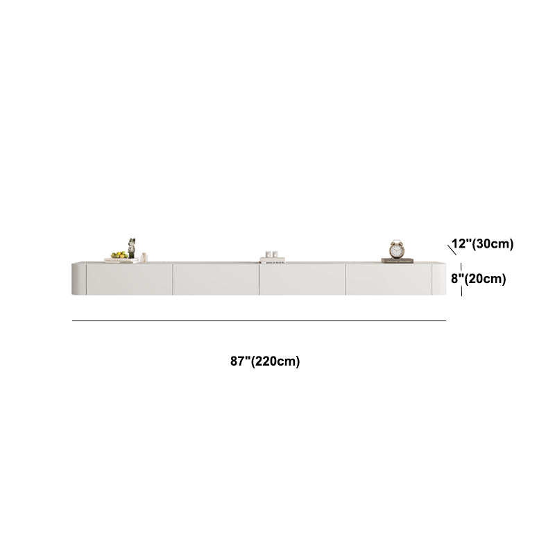 コンテンポラリーテレビスタンドの壁に取り付けられたテレビメディアコンソールとキャビネット