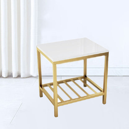 Faux Wood Accent Tisch Nachttisch 19.68 "hoher Glam -Bettschrank