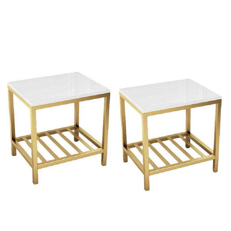 Faux Wood Accent Tisch Nachttisch 19.68 "hoher Glam -Bettschrank