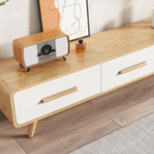 Console televisiva contemporanea con console TV in legno massiccio con 3 cassetti