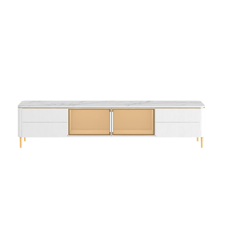 Modern TV Stand White TV Console with Drawers for Living Room 71"L x 16"W x 18"H White Clearhalo 'furn' 'furn_tv_stands_entertainment_centers' 'Furniture' 'Living Room Furniture' 'TV Stands & Entertainment Centers' 'TV Stands & Media Storage Furniture' 'tv_stands_entertainment_centers' 5867438