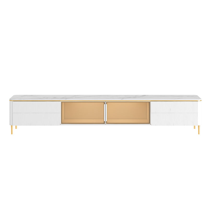 Modern TV Stand White TV Console with Drawers for Living Room 87"L x 16"W x 18"H White Clearhalo 'furn' 'furn_tv_stands_entertainment_centers' 'Furniture' 'Living Room Furniture' 'TV Stands & Entertainment Centers' 'TV Stands & Media Storage Furniture' 'tv_stands_entertainment_centers' 5867441