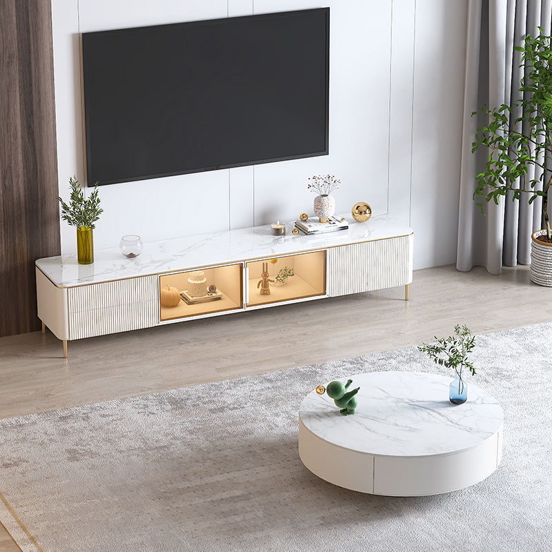 Modern TV Stand White TV Console with Drawers for Living Room Clearhalo 'furn' 'furn_tv_stands_entertainment_centers' 'Furniture' 'Living Room Furniture' 'TV Stands & Entertainment Centers' 'TV Stands & Media Storage Furniture' 'tv_stands_entertainment_centers' 5867442