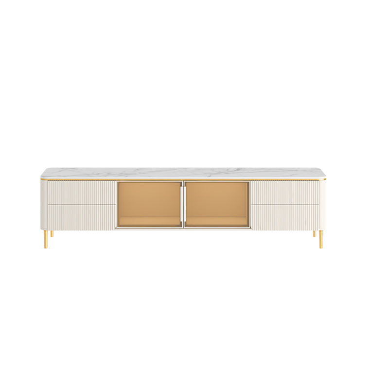 Modern TV Stand White TV Console with Drawers for Living Room 63"L x 16"W x 18"H Bright White Clearhalo 'furn' 'furn_tv_stands_entertainment_centers' 'Furniture' 'Living Room Furniture' 'TV Stands & Entertainment Centers' 'TV Stands & Media Storage Furniture' 'tv_stands_entertainment_centers' 5867443