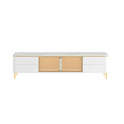 Modern TV Stand White TV Console with Drawers for Living Room 63"L x 16"W x 18"H White Clearhalo 'furn' 'furn_tv_stands_entertainment_centers' 'Furniture' 'Living Room Furniture' 'TV Stands & Entertainment Centers' 'TV Stands & Media Storage Furniture' 'tv_stands_entertainment_centers' 5867445