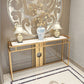 Table de acento glamoroso de 11 "de ancho Stone Gold Rectangle Console Acent Table