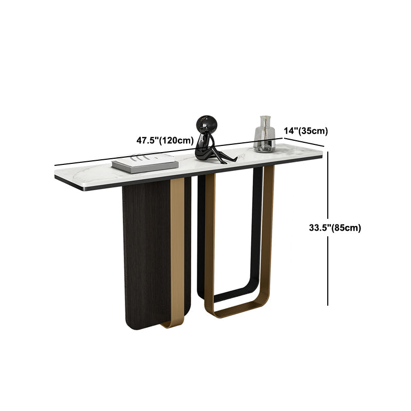 Tabella della console glam da 13 "W Stone White Rectanglegle Console Table