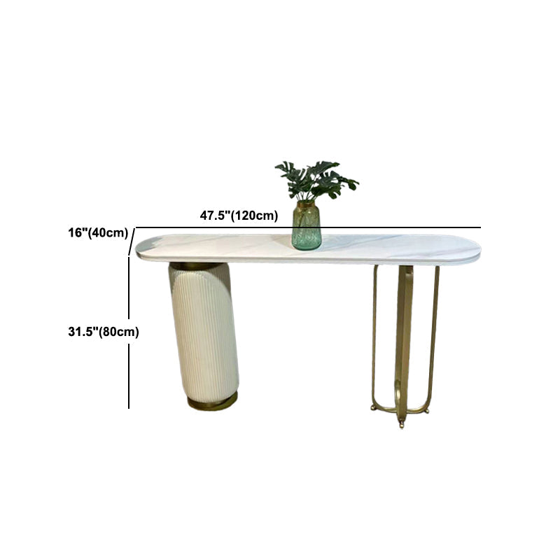 Tavolo di accento glam largo 15 pollici Stone Oro Console Accent Table